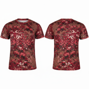 T-shirts à manches courtes personnalisés imprimés camouflage, respirants, décontractés, col rond, pour l'extérieur, vente en gros - Product Image 5