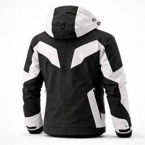 Premium Hooded <b>Ski</b> <b>Jacket</b> Black <b>White</b> Design Waterproof 10,000mm Windproof Eco-Friendly Insulated Winter Supplier Bulk Unisex - Product Image 3
