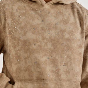 Fournisseur de sweats à capuche en strass OEM, sweat à capuche de haute qualité avec décoration en pierres de cristal, idéal pour les marques de vêtements à étiquette privée - Product Image 2