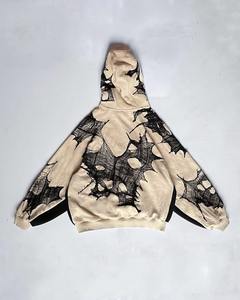 เสื้อฮู้ดดี้ผ้าฝ้ายหนาน้ำหนักมากแบบสวมหัว  ลายพิมพ์หัวกะโหลกคริสตัลประดับเพชรบนลายใยแมงมุม สำหรับผู้ชายและผู้หญิงในฤดูใบไม้ร่วง - Product Image 5