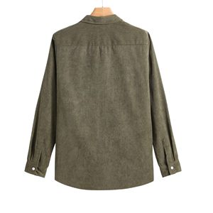 Chaqueta de pana de algodón 100% para hombre, cuello vuelto, cierre de un solo pecho, acabado lavado, ajuste Regular - Product Image 6