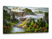 Peinture sur toile de paysage en cascade, art mural moderne, taille personnalisée, décoration intérieure B&C ART