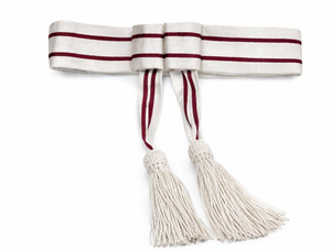 Ceinture de taille argentée et bordeaux – Écharpe de cérémonie pour uniforme et tenue de parade et de cérémonie - Product Image 2