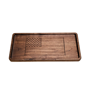 Bandeja de Servir de Madera de Acacia con Grabado Láser de la Bandera de EE. UU. de Alta Calidad para Decoración del Hogar, Tamaño Personalizado, Celebra el 4 de Julio, Hecho en Vietnam - Product Image 2