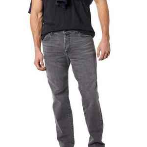 กางเกงยีนส์ทรงตรงแบบสั่งทำพิเศษสำหรับผู้ชาย ผ้าฝ้าย 100% คุณภาพสูง กางเกงยีนส์สีเทาซีดสำหรับผู้ชาย - Product Image 5