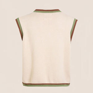 Gilet sans manches en tricot Argyle à col en V, motif multicolore, chaud pour l'automne, style décontracté, vente chaude - Product Image 4