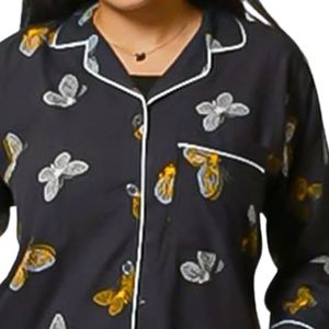 Conjunto de pijama con estampado floral para mujer, camisa de manga larga con botones, pantalones a juego, ropa de dormir suave, ropa de descanso - Product Image 5