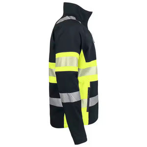 Veste de travail haute visibilité pour homme, rembourrée pour l'hiver, imperméable, fluorescente, avec logo personnalisé, uniforme de sécurité haute visibilité - Product Image 4