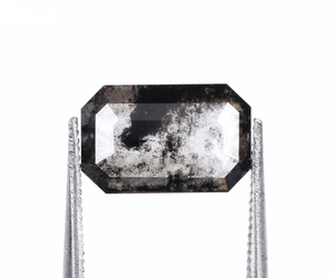 OM GEMS Diamante Cultivado en Laboratorio, Corte Esmeralda, 1.80 Ct, Corte Sal y Pimienta, Perforado con Láser, Diamante de Laboratorio Sal y Pimienta Personalizado Suelto - Product Image 3