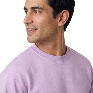 Sweat-shirt à col rond pour homme en molleton brossé doux, coupe classique, manches longues, uni, décontracté, pour l'automne et l'hiver - Product Image 4
