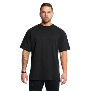 Camiseta Casual de Alta Calidad para Hombre, Talla Grande, Venta al por Mayor, 95% Algodón, 5% Elastano, 180g, Dobladillo Curvo, Transpirable, Jersey Liso - Product Image 5