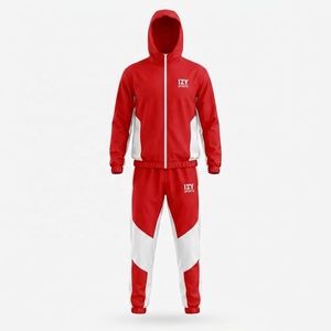 Ensemble de survêtement pour homme à capuche avec fermeture éclair, en polyester, pour l'entraînement, jogging, sport, deux pièces, vêtements de sport, ensembles de course - Product Image 3