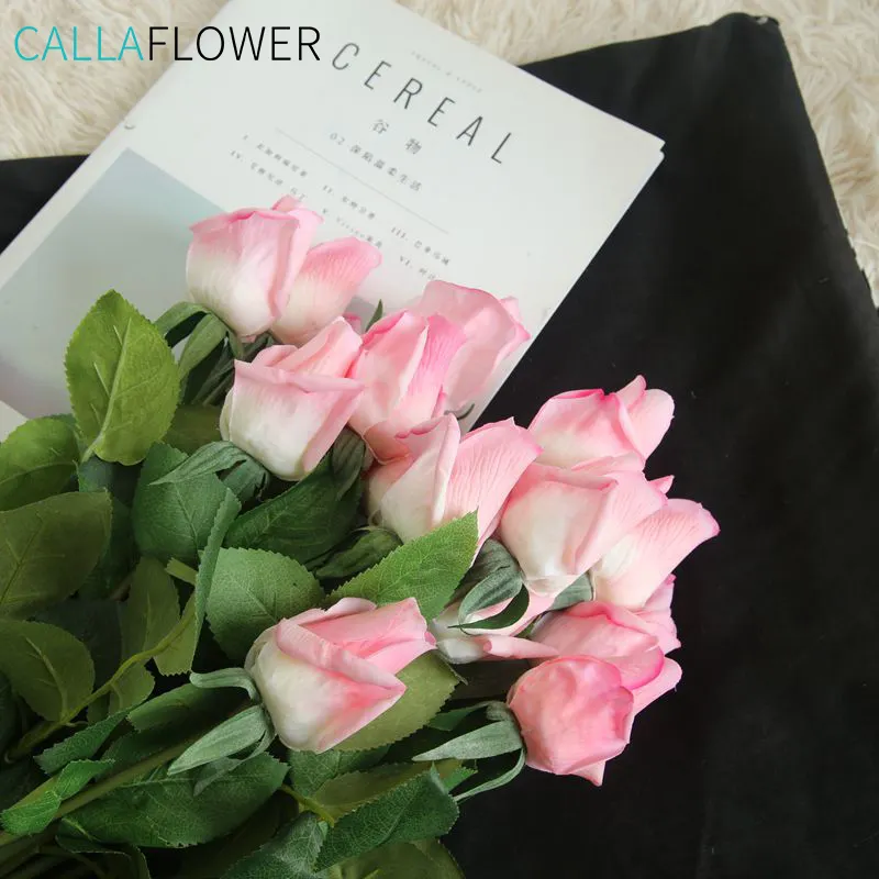 MW59999 Bouquets de roses artificielles au toucher réaliste, fleurs blanches pour fournitures de mariage