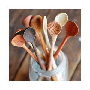 Cucharas reutilizables de madera de coco, cuchara ecológica de coco para açaí, postres, ensaladas, utensilios de cocina de madera naturalmente suave. - Product Image 1