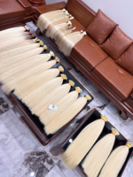 Ekstensi Rambut Vietnam Berkualitas Tinggi 100% Asli Manusia Virgin Grade 12A Lurus # 613 Warna 100% Rambut Mentah Grosir dari Vendor