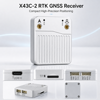 Penerima GNSS RTK Lingyuanshikong Base Et Rover X43C-2 IMU Multi-Band GPS BDS Galileo IP54 -30~65C untuk Pemetaan Drone dan Robot