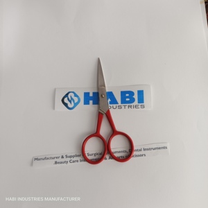 กรรไกรปักผ้าสีแดงแบบกำหนดเอง ขายส่ง คุณภาพสูง สแตนเลสขนาดเล็ก สำหรับคนถนัดขวา ตัดหนังกำพร้า ใช้สำหรับงานปัก - Product Image 1