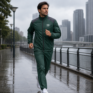 Custom Panel Raglan Design Full Sleeve Solid Color <b>Waterproof</b> Eco-Friendly Windproof Lightweight Sporty <b>Tracksuit</b> For Unisex - Product Image 3