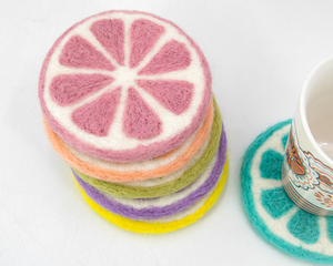 Handmade Eco-Friendly Bohemian Wool Colorful Fruit Drink <b>Coasters</b> Set Absorbent <b>Table</b> <b>Coasters</b> Summer Home Decor Kitchen - Product Image 5
