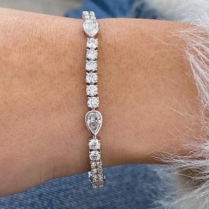 Pulsera de Eslabones Cubanos Estilo Hip Hop con Incrustaciones de Diamantes de Moissanita en Plata 925, Joyería Brillante para Mujer - Product Image 1