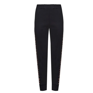 Ensemble de survêtement pour femme imprimé léopard, sweat-shirt à col zippé, manches longues, poches latérales, panneaux noir et blanc, tenue décontractée pour l'automne - Product Image 3