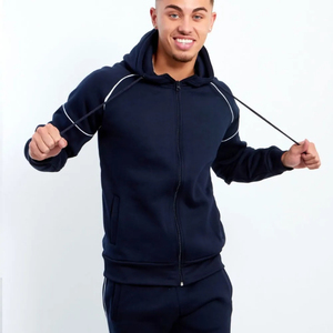 Survêtement de jogging personnalisé en coton, streetwear bleu marine, polaire respirant, pour hommes, idéal pour l'entraînement professionnel en salle de sport, vêtements décontractés, OEM - Product Image 6