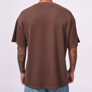 Solid Color ODM Factory Sale Summer Wear <b>Plain</b> Knitted Custom Logo Print Regular Fit Elastic Stretchable Breathable T-Shirt - Product Image 4