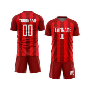 Conjunto de camiseta de fútbol BAND BROTHERS Arrow Stripe, camiseta de entrenamiento de manga corta transpirable de secado rápido, pantalones cortos para hombres y jóvenes de poliéster - Product Image 1