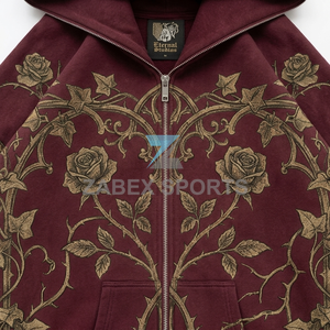 Sudadera con Capucha de Invierno de Lujo para Hombre, Estilo Regular, con Cremallera Frontal y Pedrería, Gruesa, Informal, OEM Premium - Product Image 6