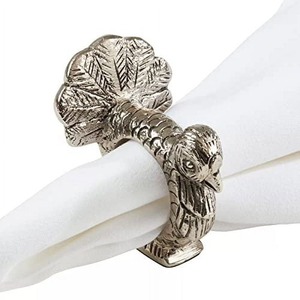 Anneaux de serviette en métal en forme de dinde pour la décoration de table de Thanksgiving, accessoire de repas fantaisie de 3,5 pouces - Product Image 2