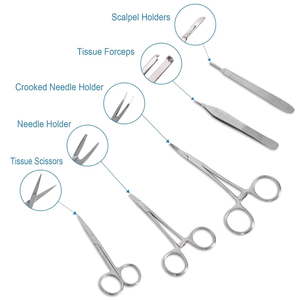 Kit d'entraînement complet à la suture avec coussin d'entraînement durable en silicone pour la fermeture des plaies et instruments réutilisables en acier inoxydable - Product Image 4