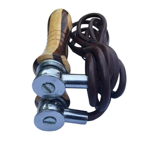 Nouvelle Corde à sauter légère en cuir de vachette avec poignées en bois pour entraînement sportif rapide, 1 kg, unisexe, modèle Geo, vente en gros directe usine - Product Image 3