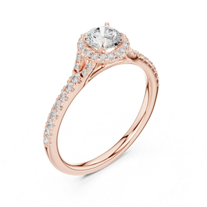 แหวนทองคำขาว 14K ประดับเพชรทรงกลมเพาะเลี้ยงในห้องปฏิบัติการสำหรับผู้หญิง สวมใส่ได้ในที่ทำงาน |   เพชรที่เพิ่งเพาะเลี้ยง - Product Image 4