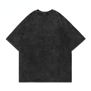 T-shirt pour homme surdimensionné en coton délavé à l'acide avec motif de dragon imprimé, manches courtes, col rond, style streetwear - Product Image 2