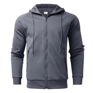 Ensemble de survêtement homme avec sweat à capuche zippé et pantalon de jogging, manches longues, 100 % coton, écoresponsable, couleur unie, pour le printemps - Product Image 2