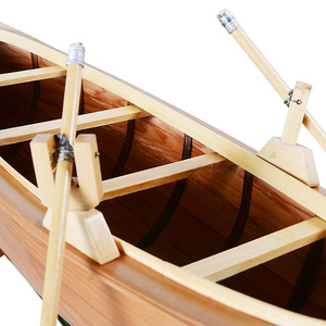 Modèle de canoë Peterborough en bois artisanal, bateau miniature décoratif, décoration nautique pour la maison ou le bureau, cadeau, 59,7Lx12,06Wx15,24H cm - Product Image 3