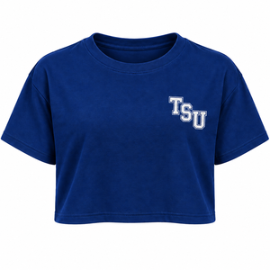 เสื้อยืดครอปผู้หญิงแบบสั่งทำพิเศษ ผ้าฝ้ายโอเวอร์ไซส์ แขนสั้น ปักโลโก้ สตรีทแวร์ รับผลิตแบบ OEM แบรนด์ส่วนตัว - Product Image 1