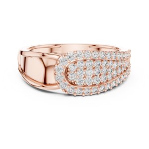 Bague en diamant rond cultivé en laboratoire THE ETERNAL SWIRL, sertie en or rose 18 carats, pour mariage, fiançailles, usage quotidien ou bureau, pour homme - Product Image 4