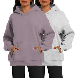 Sudadera con Capucha Oversize Unisex al por Mayor, de Color Liso, de Algodón Afelpado, con Bolsillos, Estilo Casual para Otoño, Ajuste Regular, Tejido de 320g - Product Image 4