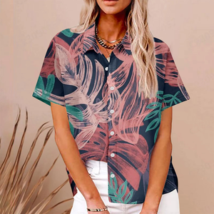 Nueva Llegada, MOQ Bajo, Camisas Hawaianas Personalizadas por Sublimación, Tallas Grandes, Camisas de Botones para Mujer, Estilo Urbano, Playeras Hawaianas - Product Image 2