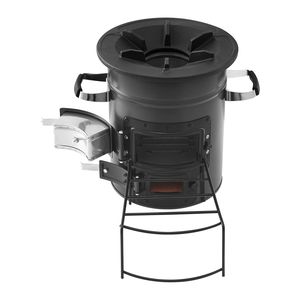 Camping Rocket <b>Stove</b> Portable Double-Door Foldable SPCC Steel Wood Burning Rocket <b>Stove</b> with Carrying Backpack Burn Twigs - Product Image 6