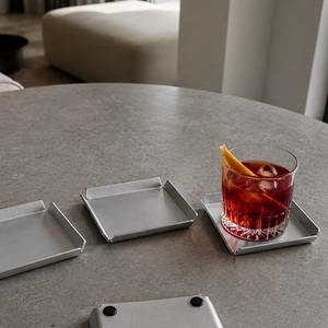 square metal coaster drink coaster <b>table</b> <b>protector</b> decorative coaster beverage holder modern home decor dining <b>table</b> accessory - Product Image 1