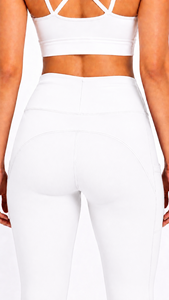 High Elastic Waist Yoga Soft Athletic Lightweight Quick Dry Full Length Pants Women's Workout <b>Leggings</b> <b>with</b> <b>Pockets</b> - Product Image 3