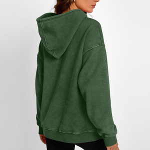 Sweat-shirts pour femmes à faible MOQ, effet délavé, avec couleur et logo personnalisés, tissu de qualité, pour l'hiver, prix abordable - Product Image 5