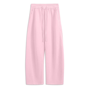 Men's Casual Baggy Track Pants 500gsm Polyester/Cotton Heavyweight Breathable Wide Leg Sweatpants Black Cuffed High Joggers - Product Image 1