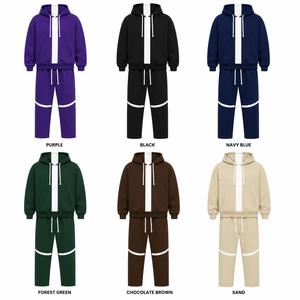 Ensemble de survêtement en molleton épais avec sweat à capuche et pantalon de jogging pour activités décontractées et en plein air, qualité supérieure, unisexe - Product Image 6