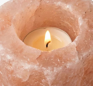 Porte-bougie en sel rose de l'Himalaya, support pour bougie chauffe-plat en pierre naturelle, décoration artisanale en sel pour la relaxation à la maison - Product Image 3