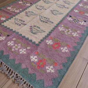 Alfombra Kilim de Lana Hecha a Mano – Diseño Geométrico Tradicional de Tejido Plano, Tintes Naturales, Alfombra Resistente Tejida a Mano - Product Image 6