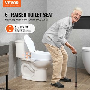 Rialzo Universale per Sedile WC da 6 Pollici, Capacità di Carico 300 Libbre, Sedile WC Rialzato con Asta a Vite Bloccabile, Attrezzatura di Sicurezza per Bagno - Product Image 2