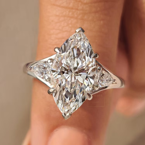 Best Quality Vintage Elegant Fashion Moissanite 925 <b>Silver</b> Rhodium Plated Prong Setting <b>Ring</b> Women Luxury Jewelry Wedding Party - Product Image 1